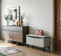 Bangku Sepatu Modern Ramah Lingkungan Tahan Lama dengan Bantalan Empuk, Penyimpanan Tersembunyi, Kaki Bergaya, Organizer Pintu Masuk Kompak untuk Rumah/Apartemen