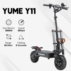 YUME Y11 High quality 60V two wheel scooter electric adult 11 inch folding hydraulic brake moto electrica made in China