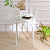 Table basse extensible INNOVA de style européen moderne, durable, avec plateau en verre décoratif, en métal blanc, facile à assembler pour le salon