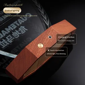 Trofei di cristallo personalizzati su misura incisione creativa in <span class=keywords><strong>legno</strong></span> massiccio per la riunione annuale Emplpyees eccezionali - Product Image 4