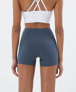 กางเกงขาสั้นออกกำลังกายเอวสูงรุ่นใหม่ XW-BJ-4002 สำหรับผู้หญิง ไซส์ XXL สีพื้น สำหรับออกกำลังกาย ฟิตเนส โยคะ ดีไซน์ยกกระชับ พร้อมเอวยางยืด - Product Image 3