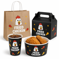 Cajas de Papel Antigrasa Impresas Personalizadas para Pollo Frito, Cajas Desechables para Comida para Llevar, para Restaurantes de Comida Rápida, al por Mayor