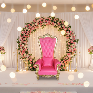 LC92 Luxury Modern Solid Wood Hotel Wedding <strong>Chair</strong> with <strong>Pink</strong> Velvet Cover for Wedding Party - Product Image 1