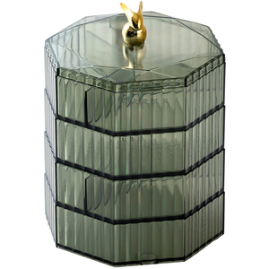 Jewelry Box Storage Organizer With <b>Mirror</b> And Compartments For Earrings Necklaces Hairpins And Accessories - Product Image 5
