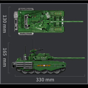 ชุดของเล่นตัวต่อพลาสติกสำหรับเด็ก, โมเดลรถถังยานเกราะทหารกองทัพรบชุด WW2สร้างอิฐ - Product Image 5