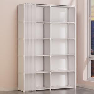 Nouvelle armoire de rangement anti-poussière pour chambre à coucher, facile à assembler, petite armoire/étagère multi-niveaux pour chambres de location - Product Image 1