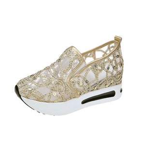 Zapatos de Mujer de Verano, de Encaje, Malla, Blancos, Casuales, con Plataforma Interna - Product Image 6