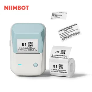 Niimbot B1 미니 휴대용 열 라벨 프린터 다기능 자기 접착 스티커 라벨 메이커 기계 사무실 옷 태그