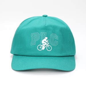 Gorras Personalizadas de 5 Paneles con Logotipo Impreso, Visera Curva, Cierre a Presión, Color Verde - Product Image 3