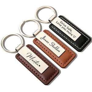 Leather and Stainless Steel Keychain, Custom Engraved <b>Key</b> <b>Ring</b> <b>for</b> Men & <b>Women</b>, Anniversary or Birthday Gift - Product Image 1