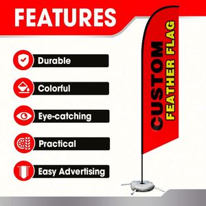 Custom Logo Flying Teardrop Feather <b>Flag</b> Banners for Business Advertising for Outdoor Events and Beach Scenes - Product Image 3