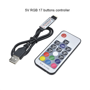 DC 5V USB LED Strip RGB <span class=keywords><strong>Controller</strong></span> <span class=keywords><strong>Mini</strong></span> 3 tasti/24Key IR Remoter / 17 tasti RF telecomando Wireless per LED Strip light - Product Image 2