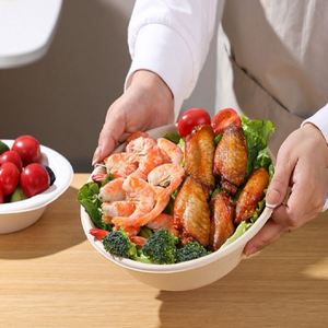 Biodegradable Sugarcane Bagasse750ml <b>Disposable</b> Sturdy Soup <b>Rice</b> <b>Bowl</b> for Takeaway Food Packaging - Product Image 4