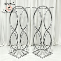 ANNIELU Doppelschleifen-Tischdekoration aus gedrehtem Metall, Blumenständer für Hochzeiten, Empfänge, Bankette und Tischdekorationen