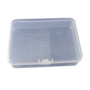 Caja de almacenamiento de joyas transparente de plástico, rectangular, con tapa abatible, para pendientes, cables y organizadores de cables - Product Image 1