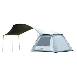 YOUQI tenda otomatis, tenda berkemah luar ruangan, kanopi Pop Up lipat portabel 3-5 orang bercetak kustom
