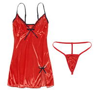 Vente flash Lingerie femme Babydoll transparente Vêtement de nuit Chemise de nuit Robe en dentelle String 2 pièces Ensemble Sexy Lingerie