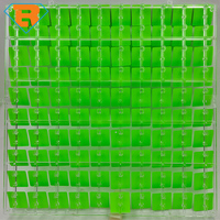2023 couleur vert frais 4D paillettes clair grille panneau arrière miroitant mur toile de fond pour anniversaire mariage événement décoration