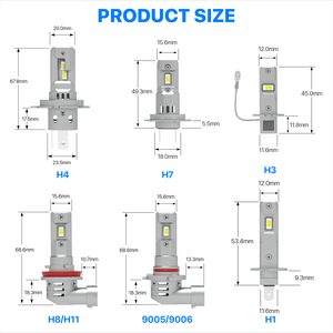 Mini formato H1 H3 LED lampadina 90W Canbus 10000LM Fanless 12V 24V 48V H7 H18 H11 9005 9006 auto camion Led Lampade accessori - Product Image 6