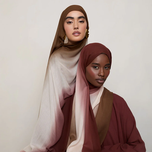 Elegante Pañuelo Modal Tejido Transpirable con Estampado Floral Personalizado, Hijab con Estampado Digital para Mujeres Musulmanas - Product Image 1