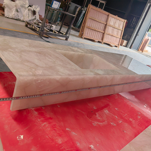 Goldtop ODM/OEM hiện đại sang trọng phong cách Hồng thạch anh gạch với Nâu tĩnh mạch không thấm nước cho biệt thự và khách sạn tấm - Product Image 3