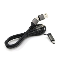 Vente directe d'usine, câble de charge rapide en nylon de 1 m, durable, 60 W, USB Type C vers Type C, câble PD 4 en 1 pour téléphone portable, ordinateur portable