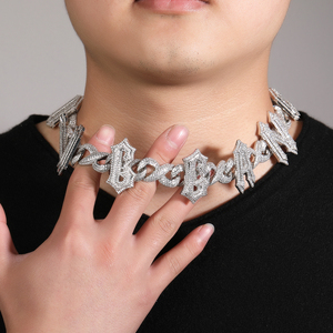 <span class=keywords><strong>Collana</strong></span> <span class=keywords><strong>con</strong></span> nome lettera iniziale a catena a maglia cubana Infinity Miami a forma di Hip Hop a 8 - Product Image 5
