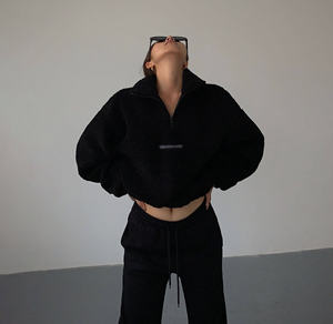 Pullover femminile ricamato da <span class=keywords><strong>donna</strong></span> giacca in pile Sherpa 2023 <span class=keywords><strong>felpa</strong></span> invernale <span class=keywords><strong>felpa</strong></span> con cerniera morbida e morbida - Product Image 5