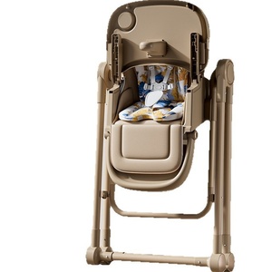 Silla de Comer Multifuncional Plegable para Bebé con Ruedas, Altura Ajustable y Diseño Seguro con Función de Balanceo para Uso en el Hogar y la Cocina - Product Image 1