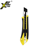 Couteau utilitaire XINGLI standard jaune avec poignée TPR antidérapante, couteau à papier rétractable, couteau de sécurité pour la papeterie