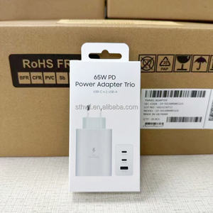 Trio USB-C adaptor daya PD <span class=keywords><strong>3</strong></span> port pengisi daya Super cepat 65W untuk koneksi Plug-In USB Samsung - Product Image 4