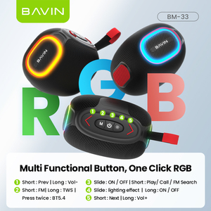 BAVIN Fashion RGB Light - Altavoz Inalámbrico Mini con Subwoofer de Bajos Potentes BM33, Resistente al Agua y al Polvo - Product Image 4
