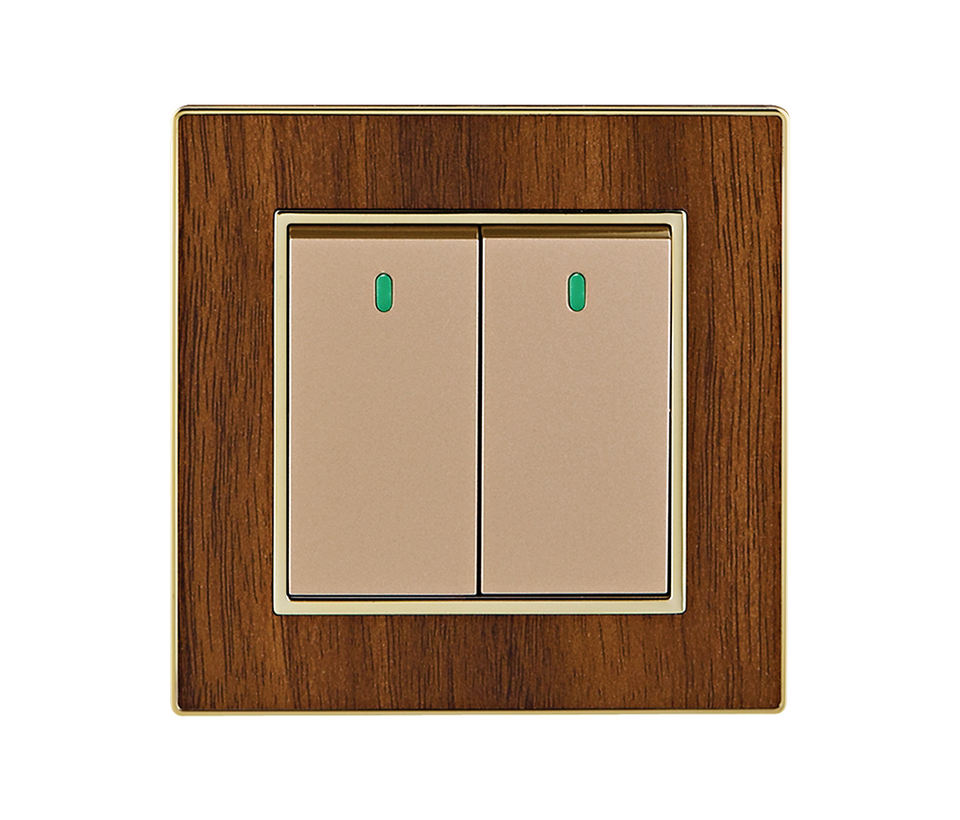 UK Standard 45A High Power Switch Wood Grain PC Panel Electrical Wall Switch for AC