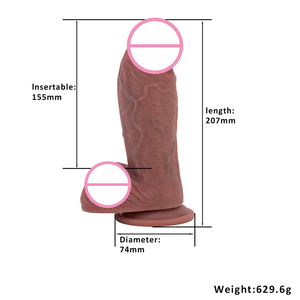 Jouet sexuel de gros gode noir réaliste de couleur profonde avec des godes à ventouse pour les femmes énorme gode réaliste pour la femme - Product Image 6