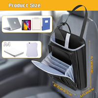 Organizador de Asiento Delantero de Coche con Bolsillo de Archivo Tipo Acordeón, Bolsa de Almacenamiento de Herramientas para el Asiento Trasero del Pasajero con Funda para Portátil y Correa Ajustable