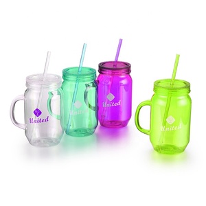 Grands bocaux en plastique Mason de 26 oz, sans BPA, personnalisés, à large ouverture, avec poignée et couvercle - Product Image 2