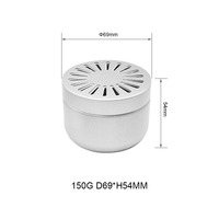 Distributeur de désodorisant en aluminium de 150ml pour voitures 69*54mm Double couche couvercle diffuseur d'aromathérapie 150g bouteille de fraîcheur bouchon à vis