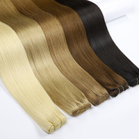 Extensions de cheveux naturels Remy 100 %, 100 grammes, cheveux russes, extensions Genius Weft, extensions de cheveux naturels machine weft, blondes