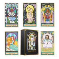 Ensemble de cartes de tarot personnalisées de luxe, ensemble de cartes oracle, jeu de tarot personnalisé, pochette de rangement en velours, cadeau haut de gamme pour les amateurs d'art spirituel