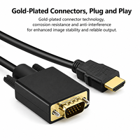 Adaptador HDMI a VGA Activo 1080P, Cable de 1.8m con Chip IC Integrado para Laptop, PC, Proyector, TV, Logotipo OEM, Conversor HDMI a VGA