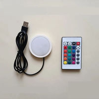 Lampu LED Puck RGB Ultra Tipis USB untuk Printer 3D, Lampu Bundar untuk Kit Bambu Lab, Pencahayaan Kabinet Plastik Modern yang Dipasang di Dinding