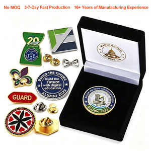 Broches en alliage de zinc et fer émaillées pour hommes et femmes, personnalisables avec logo, cadeau d'affaires, épingles de revers, coffrets de qualité - Product Image 1