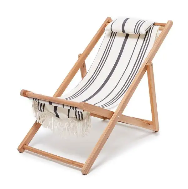 Light Adults Beach Deck Chair Furniture Sun Chairs Cheap Custom Wooden Wholesale Wood Modern Promotional Outdoor Leisure 2pcs