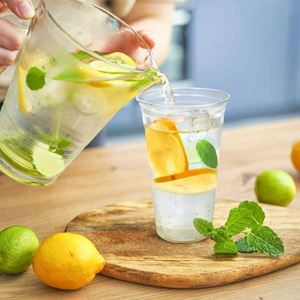 Gobelet jetable en PET de 98 mm, 12 oz-24 oz, avec couvercle, logo personnalisé, gobelets en plastique transparent pour jus, thé boba, boissons froides - Product Image 2