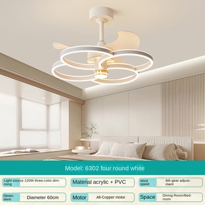 โคมไฟระย้าแบบนอร์ดิกทันสมัยแบบเรียบง่ายพร้อมพัดลมโคมไฟ LED สำหรับตกแต่งที่อยู่อาศัย - Product Image 5