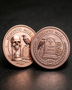 Moneda Conmemorativa Personalizada 3D Memento Mori Carpe Diem |   Diseño de Cuervo |   Moneda Conmemorativa Stoic de Metal para Coleccionistas y EDC - Product Image 5