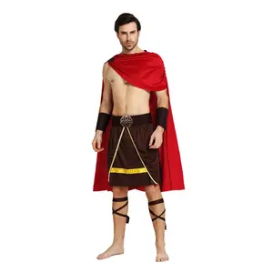 Men Roman Gladiator Halloween Suit Adult Warrior Armor Spartan Costumes