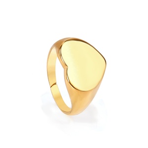 แหวนสแตนเลสชุบทอง ดีไซน์เรียบง่าย สำหรับผู้หญิงและผู้ชาย - Product Image 3