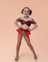 Costume de danse mignon en une seule pièce Stage Boutique, adapté aux petites danseuses, maille à paillettes, jazz, tenue de scène