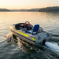 Produit phare : Embarcation aquatique grise et bleue avec siège, type Go-kart aquatique, Jet ski, Bateau, Moteur hors-bord, Karting, Bateau rapide